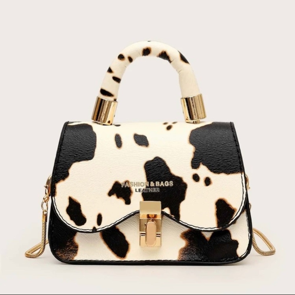 Mini cow graphic satchel bag